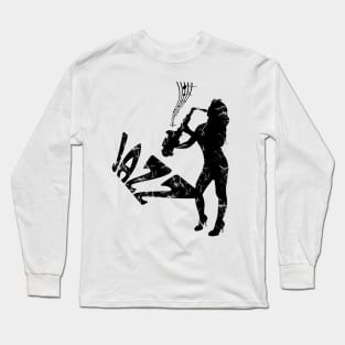 saxophone, jazz girl Long Sleeve T-Shirt